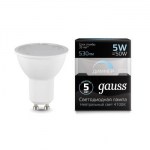 Лампа светодиодная Gauss LED MR16 GU10 Dimmable 5W 4100K 101506205-D