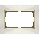 Рамка Werkel Snabb для двойной розетки слоновая кость/золото WL03-Frame-01-DBL-ivory-GD