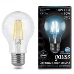 Лампа светодиодная Gauss LED Filament A60 10W E27 4100K 102802210