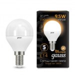 Лампа светодиодная Gauss LED Globe G45 9.5W E14 3000K 105101110