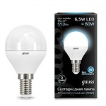 Лампа светодиодная Gauss LED Globe G45 6.5W E14 4100K(105101207)