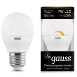 Лампа светодиодная Gauss LED Globe Dimmable 7W E27 3000K 105102107-D