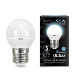 Лампа светодиодная Gauss LED Globe G45 9.5W E27 4100K 105102210