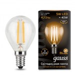 Лампа светодиодная Gauss LED Filament Globe 5W E14 2700K(105801105)