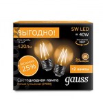 Лампа светодиодная Gauss LED Filament Globe 5W E27 2700K(105802105P)