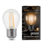 Лампа светодиодная Gauss LED Filament Globe 5W E27 2700K(105802105)