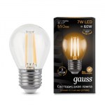Лампа светодиодная Gauss LED Filament Globe 7W E27 2700K 105802107