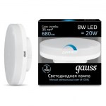 Лампа светодиодная Gauss LED GX53 Dimmable 8W 4100K 108408208-D