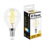 Лампа светодиодная Feron LB-61 филамент G45 5W E14 2700K 25578