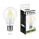 Лампа светодиодная Feron LB-63 филамент A60 9W E27 4000K 25632
