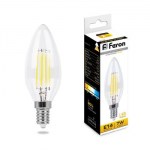 Лампа светодиодная Feron LB-66 филамент свеча C35 7W E14 2700K 25726