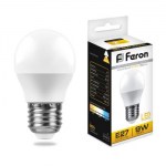 Лампа светодиодная Feron LB-550 G45 9W E27 2700K 25804