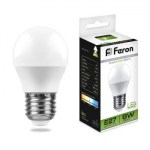 Лампа светодиодная Feron LB-550 G45 9W E27 4000K 25805