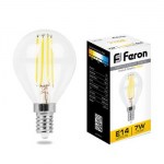 Лампа светодиодная Feron LB-52 филамент G45 7W E14 2700K 25874
