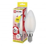 Лампа светодиодная ASD LED-СВЕЧА-deco 5Вт Е14 3000К IN HOME 4690612006826