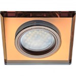 Встраиваемый светильник Ecola MR16 DL1651 GU5.3 Glass черненая медь/янтарь FA1651EFF