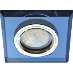 Встраиваемый светильник Ecola MR16 DL1651 GU5.3 Glass хром/голубой FL1651EFF