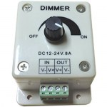Контроллер Ecola LED strip Dimmer 8A 96W 12V   с винтовыми клеммами и ручкой для управления CDM08AESB