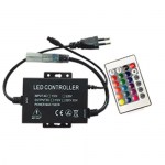 Контроллер Ecola LED strip 220V RGB IR controller (IP20) 1500W 6,6A для ленты 220V 16x8 IP68 с инфракрасным пультом CRS615ESB