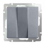 Выключатель трехклавишный Werkel серебряный WL06-SW-3G