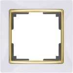 Рамка Werkel Snabb 1 пост белый/золото WL03-Frame-01-white-GD