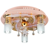 Люстра потолочная Velante золото/алюминиевый/светло-розовый 176-377-09